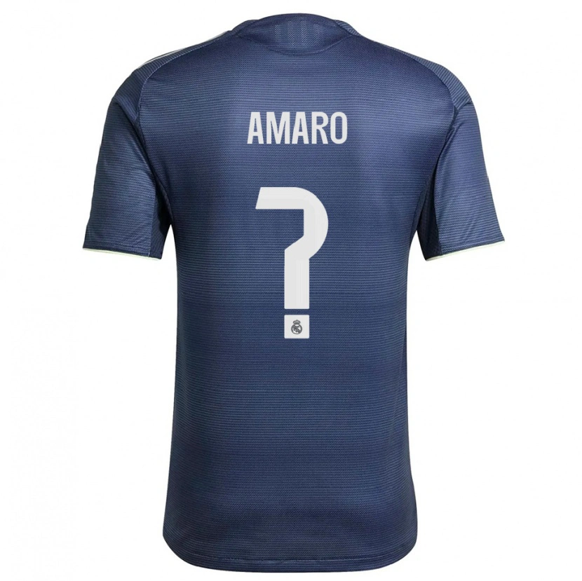 Danxen Män Jaime Amaro #0 Marinblå Silver Bortatröja Matchtröjor 2025/26 Tröjor T-Tröja