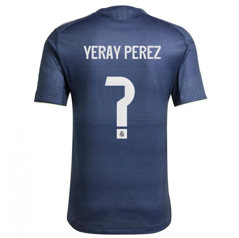 Danxen Män Yeray Perez #0 Marinblå Silver Bortatröja Matchtröjor 2025/26 Tröjor T-Tröja