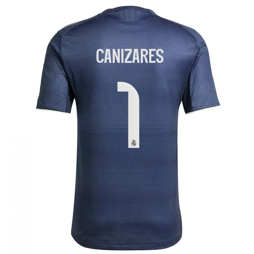 Danxen Män Lucas Canizares #1 Marinblå Silver Bortatröja Matchtröjor 2025/26 Tröjor T-Tröja