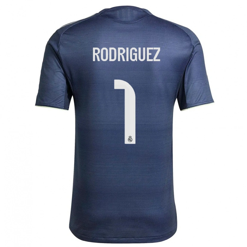Danxen Män Misa Rodriguez #1 Marinblå Silver Bortatröja Matchtröjor 2025/26 Tröjor T-Tröja