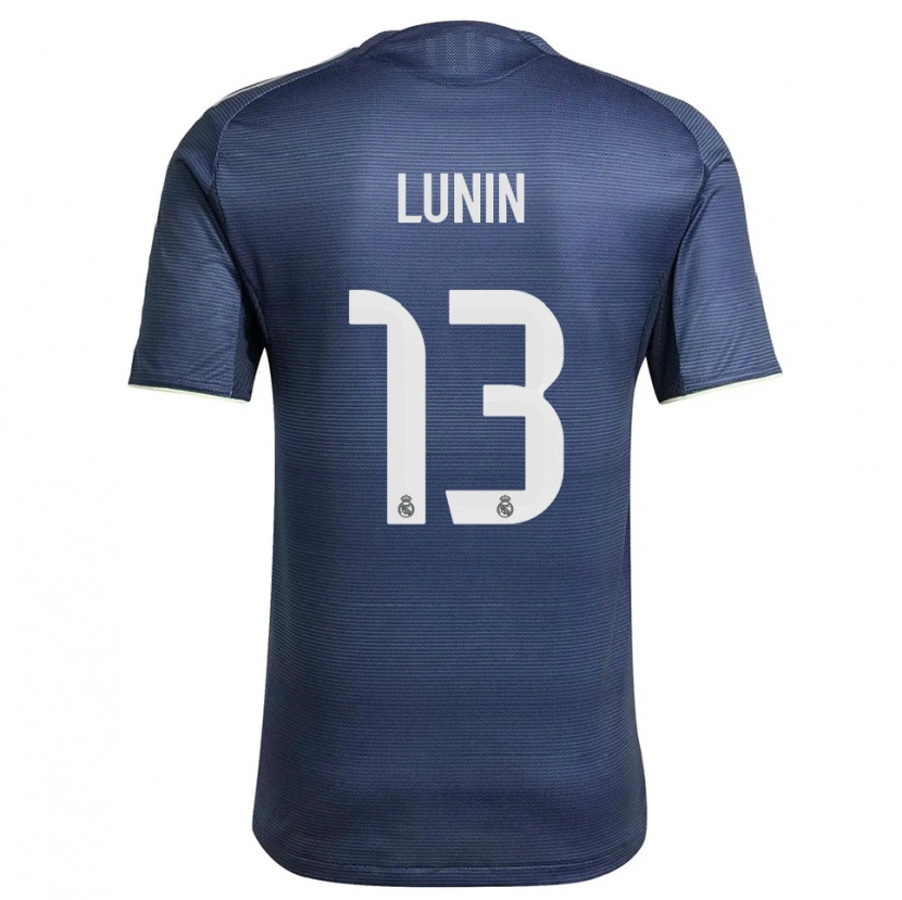 Danxen Män Andriy Lunin #13 Marinblå Silver Bortatröja Matchtröjor 2025/26 Tröjor T-Tröja