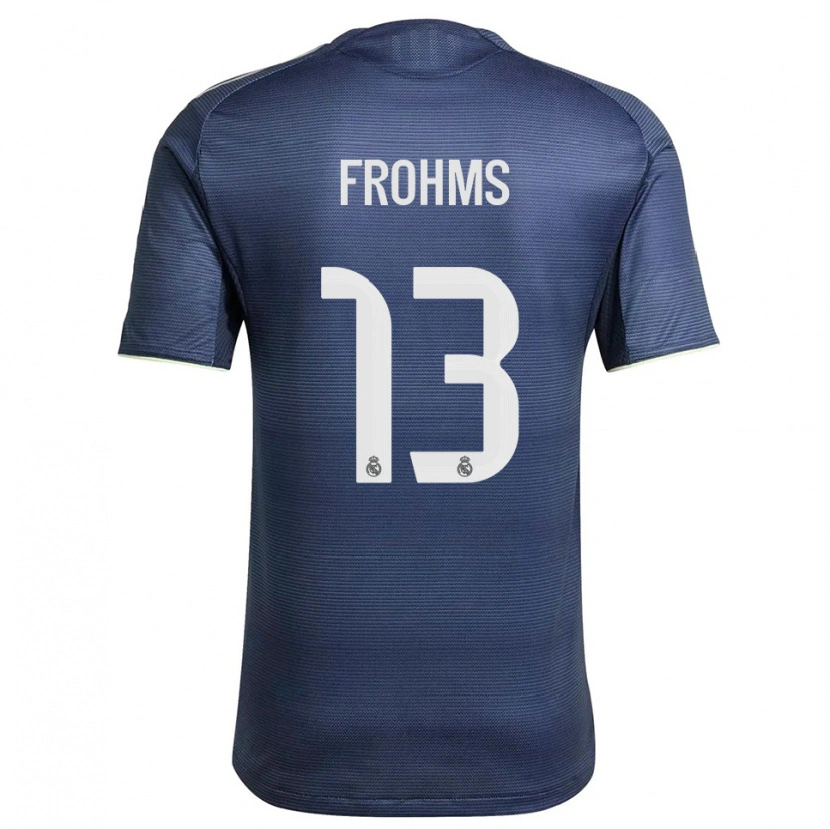 Danxen Män Merle Frohms #13 Marinblå Silver Bortatröja Matchtröjor 2025/26 Tröjor T-Tröja