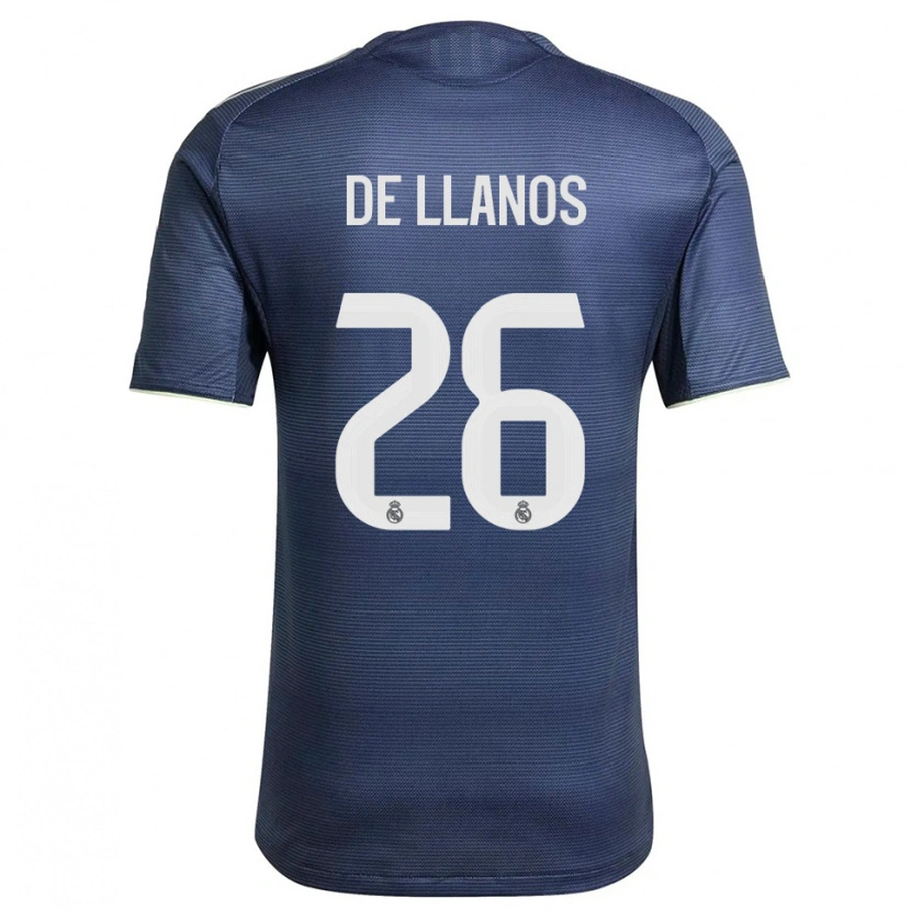 Danxen Män Hugo De Llanos #26 Marinblå Silver Bortatröja Matchtröjor 2025/26 Tröjor T-Tröja