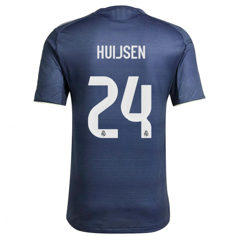 Danxen Män Dean Huijsen #24 Marinblå Silver Bortatröja Matchtröjor 2025/26 Tröjor T-Tröja