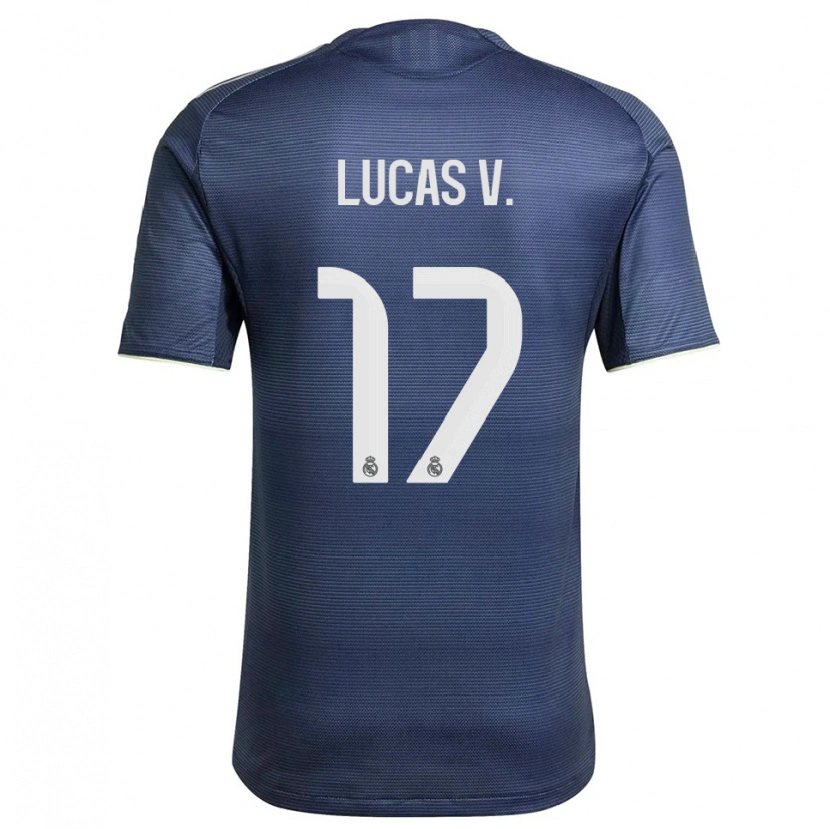 Danxen Män Lucas Vazquez #17 Marinblå Silver Bortatröja Matchtröjor 2025/26 Tröjor T-Tröja