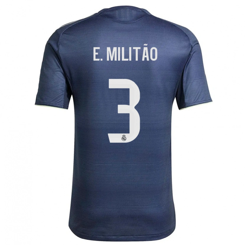 Danxen Män Éder Militão #3 Marinblå Silver Bortatröja Matchtröjor 2025/26 Tröjor T-Tröja