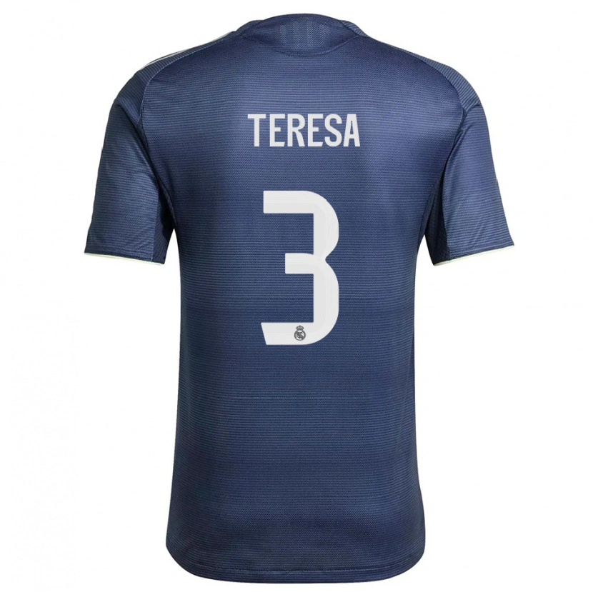 Danxen Män Teresa Abelleira Dueñas #3 Marinblå Silver Bortatröja Matchtröjor 2025/26 Tröjor T-Tröja
