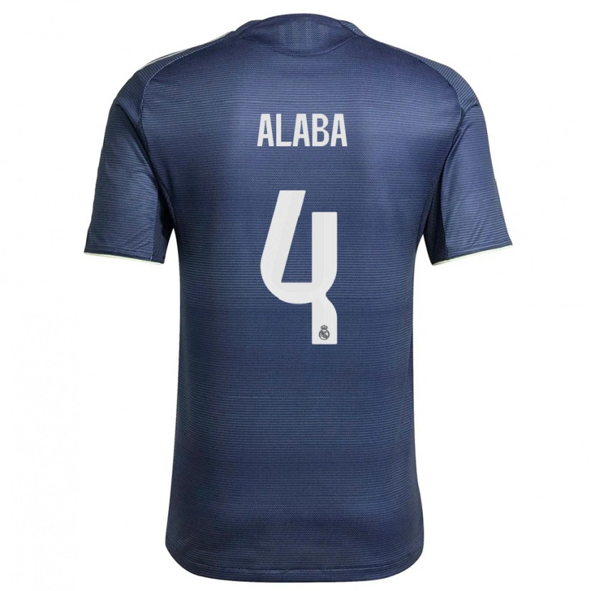 Danxen Män David Alaba #4 Marinblå Silver Bortatröja Matchtröjor 2025/26 Tröjor T-Tröja