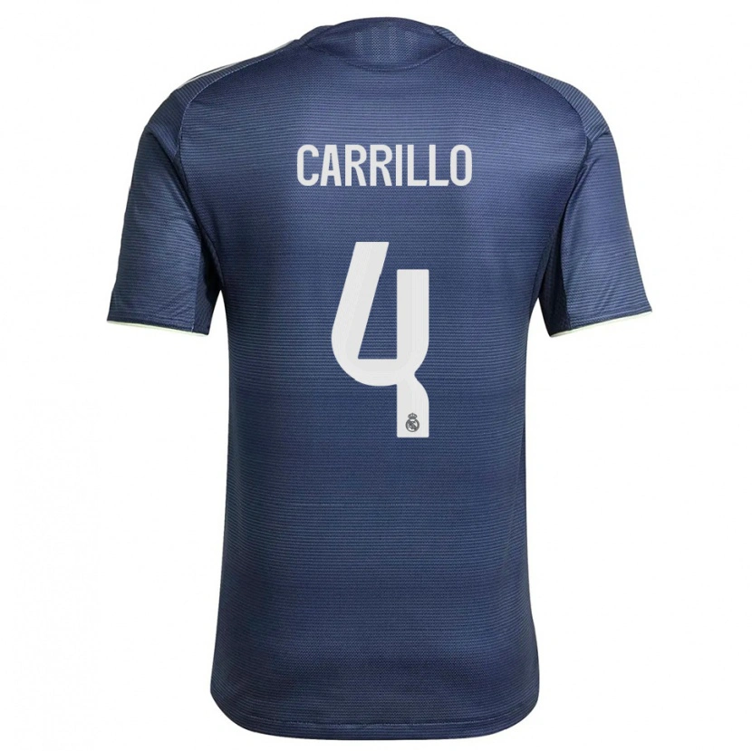 Danxen Män Alvaro Carrillo #4 Marinblå Silver Bortatröja Matchtröjor 2025/26 Tröjor T-Tröja