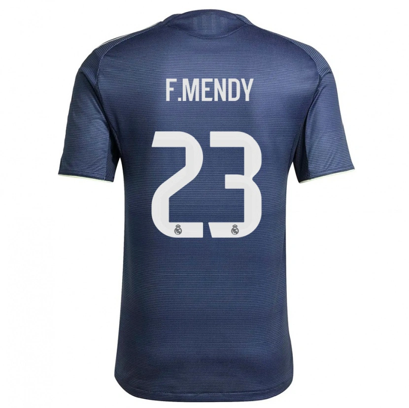 Danxen Män Ferland Mendy #23 Marinblå Silver Bortatröja Matchtröjor 2025/26 Tröjor T-Tröja