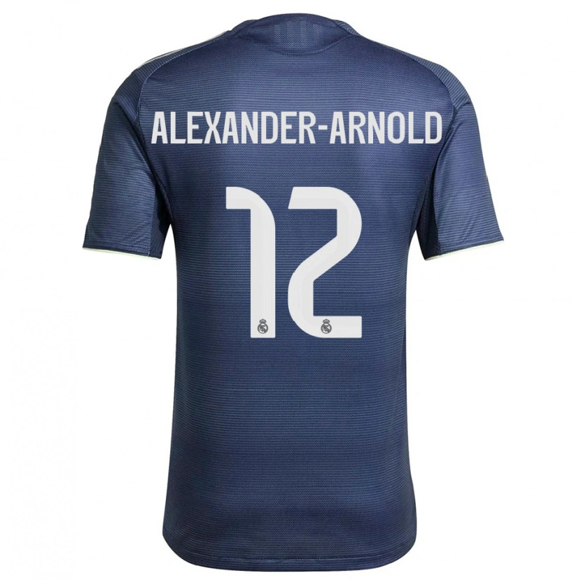Danxen Män Trent Alexander-Arnold #12 Marinblå Silver Bortatröja Matchtröjor 2025/26 Tröjor T-Tröja