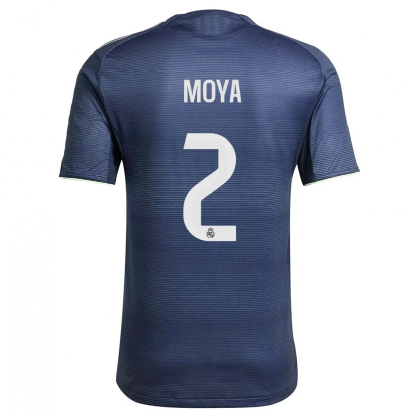 Danxen Män Alejandro Moya #2 Marinblå Silver Bortatröja Matchtröjor 2025/26 Tröjor T-Tröja