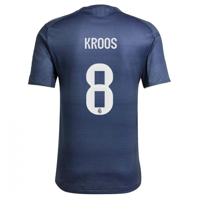 Danxen Män Toni Kroos #8 Marinblå Silver Bortatröja Matchtröjor 2025/26 Tröjor T-Tröja