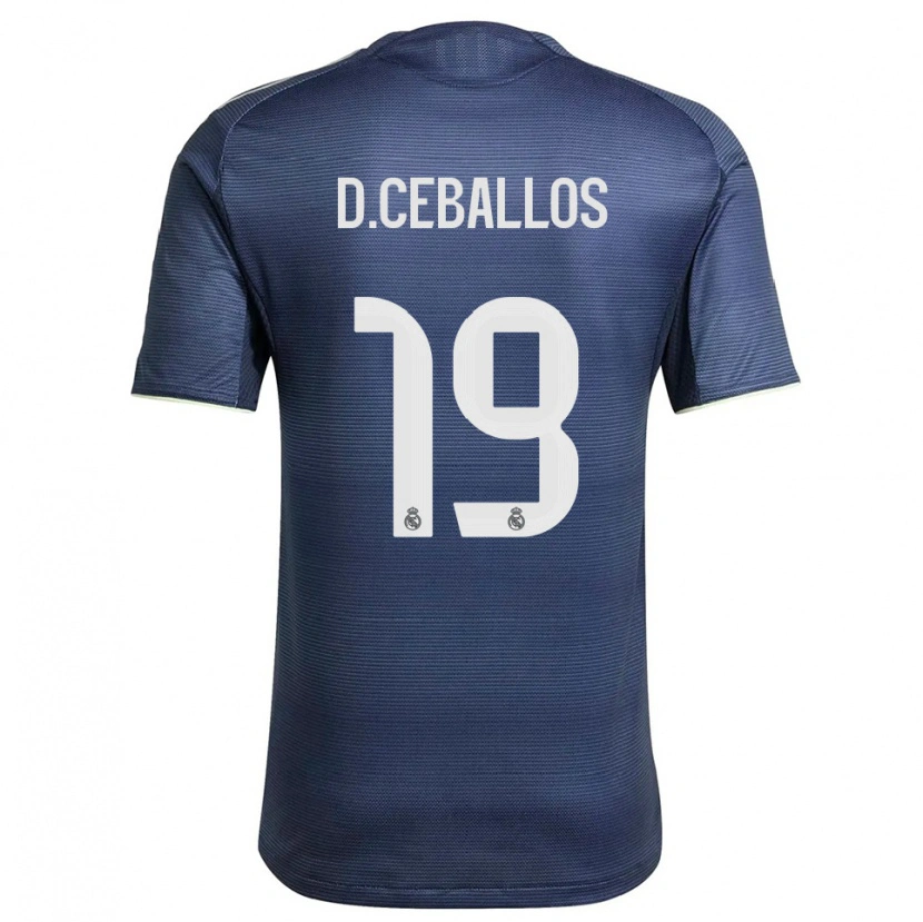 Danxen Män Dani Ceballos #19 Marinblå Silver Bortatröja Matchtröjor 2025/26 Tröjor T-Tröja