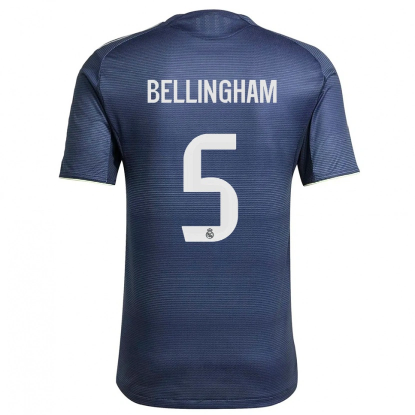 Danxen Män Jude Bellingham #5 Marinblå Silver Bortatröja Matchtröjor 2025/26 Tröjor T-Tröja