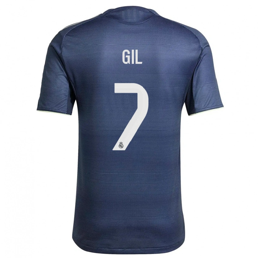 Danxen Män Iker Gil #7 Marinblå Silver Bortatröja Matchtröjor 2025/26 Tröjor T-Tröja