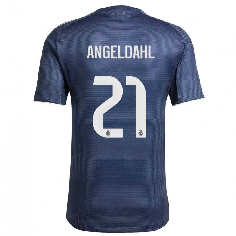 Danxen Män Filippa Angeldahl #21 Marinblå Silver Bortatröja Matchtröjor 2025/26 Tröjor T-Tröja