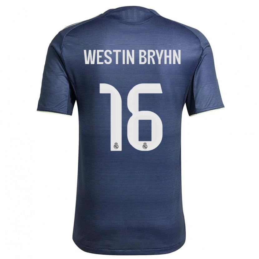 Danxen Män Leon Westin Bryhn #16 Marinblå Silver Bortatröja Matchtröjor 2025/26 Tröjor T-Tröja