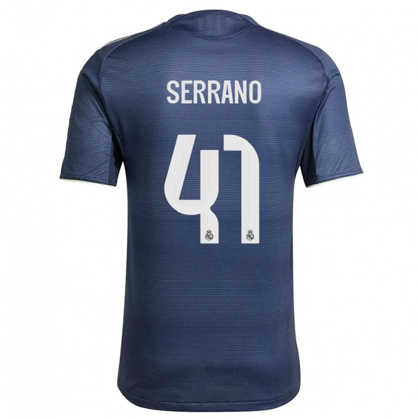Danxen Män Manu Serrano #41 Marinblå Silver Bortatröja Matchtröjor 2025/26 Tröjor T-Tröja