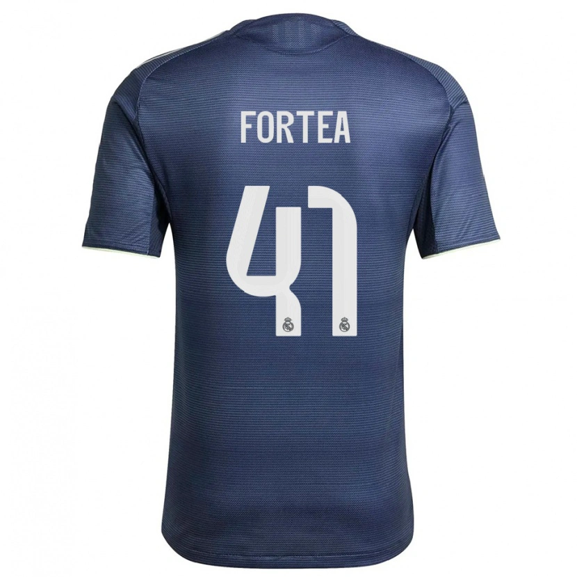 Danxen Män Jesús Fortea #41 Marinblå Silver Bortatröja Matchtröjor 2025/26 Tröjor T-Tröja