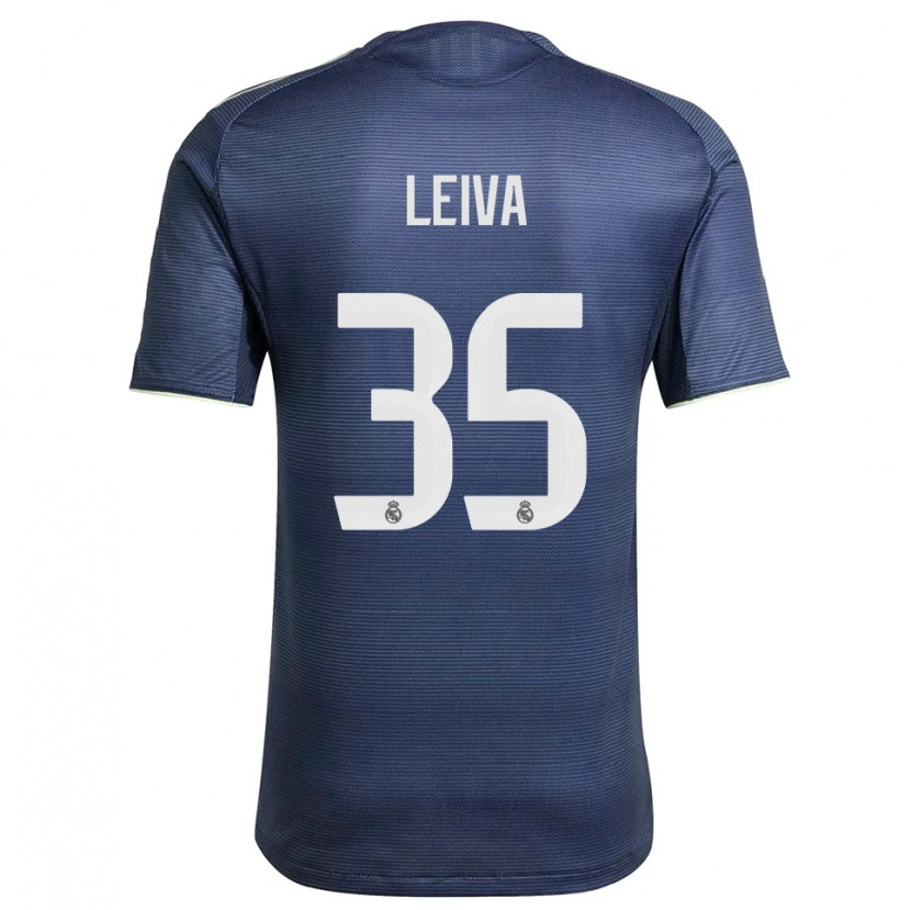 Danxen Män Álvaro Leiva #35 Marinblå Silver Bortatröja Matchtröjor 2025/26 Tröjor T-Tröja