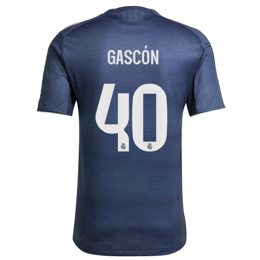 Danxen Män Ignacio Gascón #40 Marinblå Silver Bortatröja Matchtröjor 2025/26 Tröjor T-Tröja