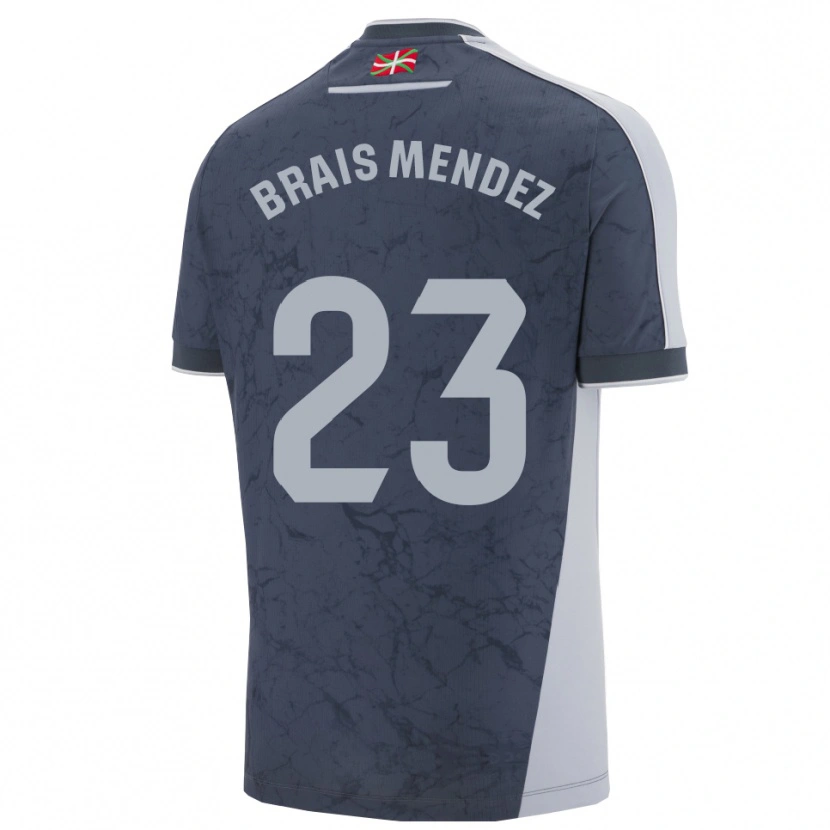 Danxen Män Brais Méndez #23 Mörkblå Vit Bortatröja Matchtröjor 2025/26 Tröjor T-Tröja