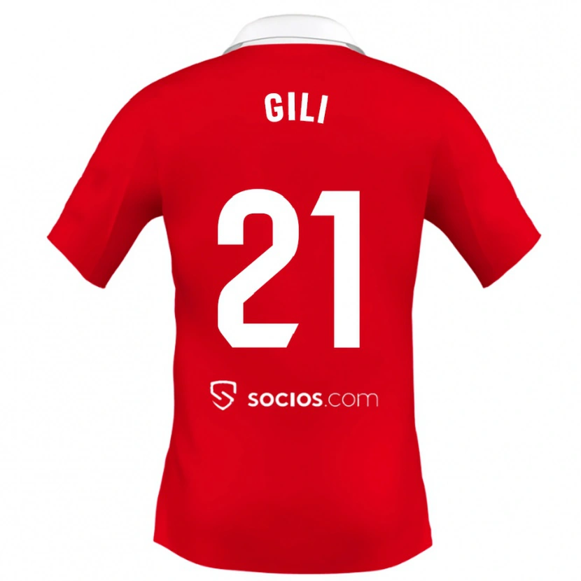 Danxen Män Gemma Gili #21 Röd Vit Grå Bortatröja Matchtröjor 2025/26 Tröjor T-Tröja