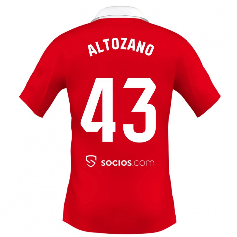 Danxen Män Edu Altozano #43 Röd Vit Grå Bortatröja Matchtröjor 2025/26 Tröjor T-Tröja