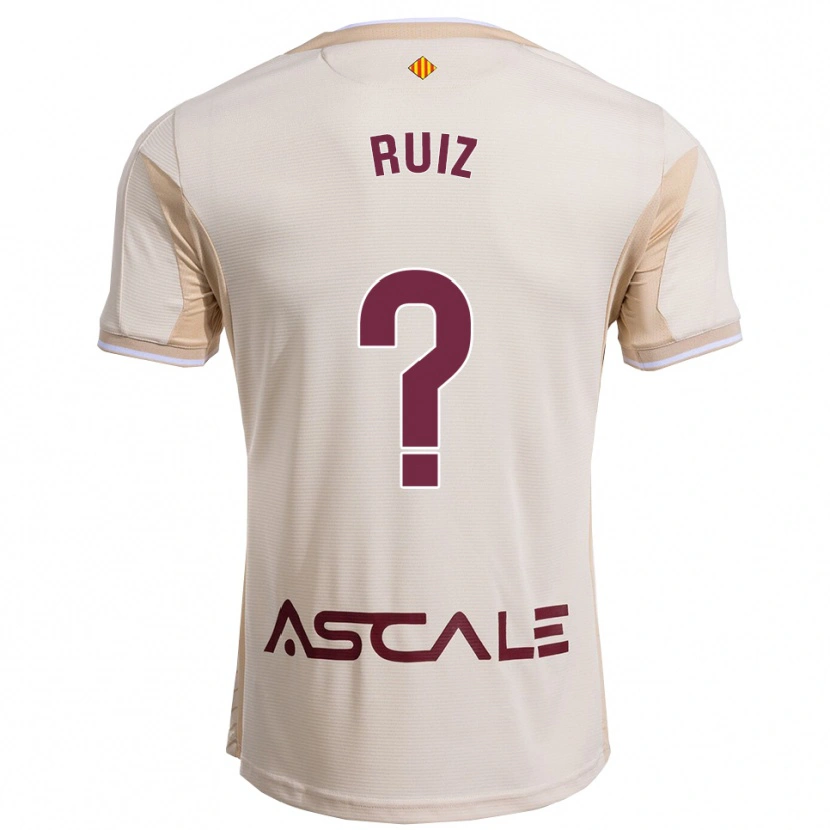 Danxen Män Álex Ruiz #0 Off-White Bourgogne Bortatröja Matchtröjor 2025/26 Tröjor T-Tröja