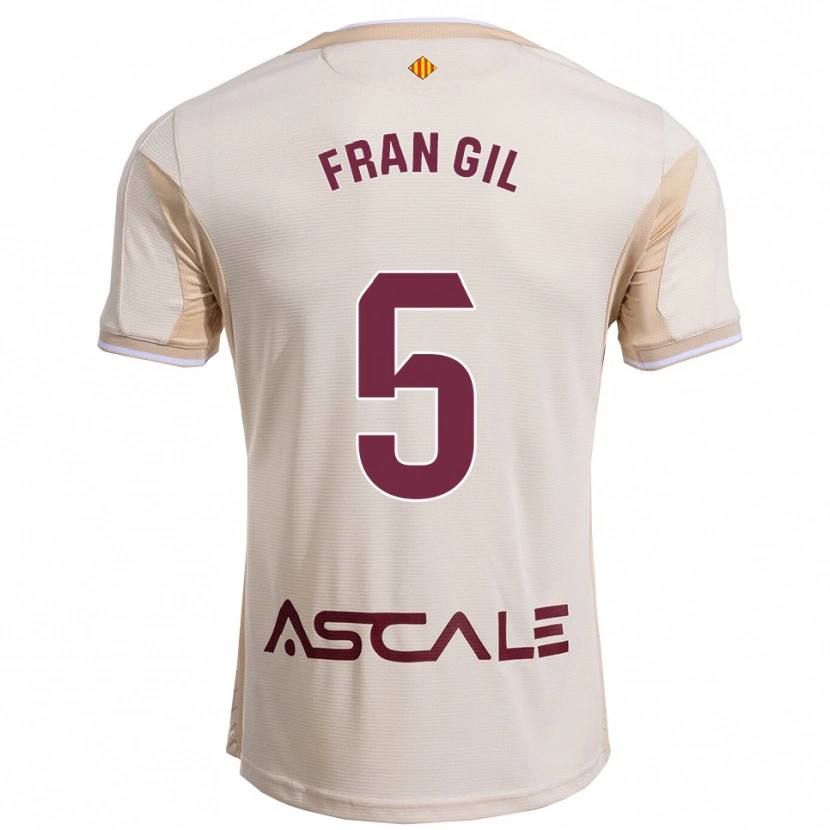Danxen Män Fran Gil #5 Off-White Bourgogne Bortatröja Matchtröjor 2025/26 Tröjor T-Tröja