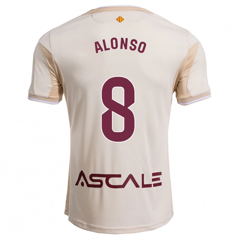 Danxen Män Rodri Alonso #8 Off-White Bourgogne Bortatröja Matchtröjor 2025/26 Tröjor T-Tröja