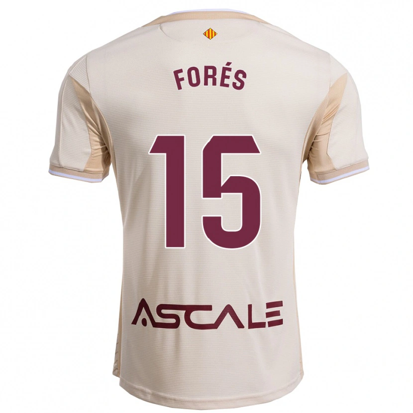 Danxen Män Arnau Forés #15 Off-White Bourgogne Bortatröja Matchtröjor 2025/26 Tröjor T-Tröja