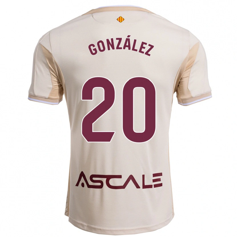 Danxen Män Marcos González #20 Off-White Bourgogne Bortatröja Matchtröjor 2025/26 Tröjor T-Tröja