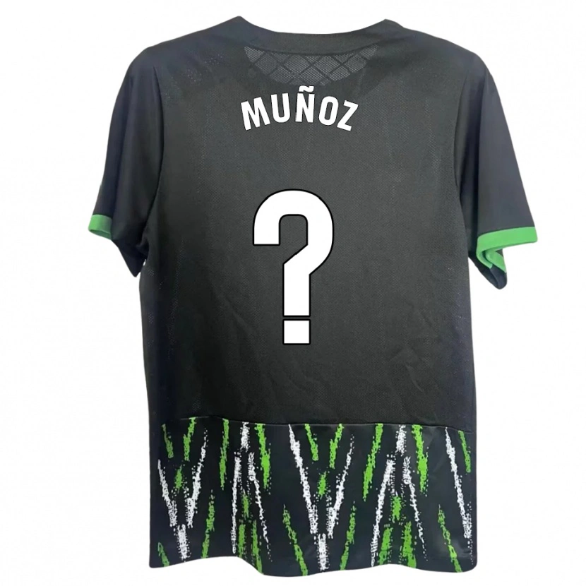 Danxen Män Ismael Muñoz #0 Svart Grön Bortatröja Matchtröjor 2025/26 Tröjor T-Tröja
