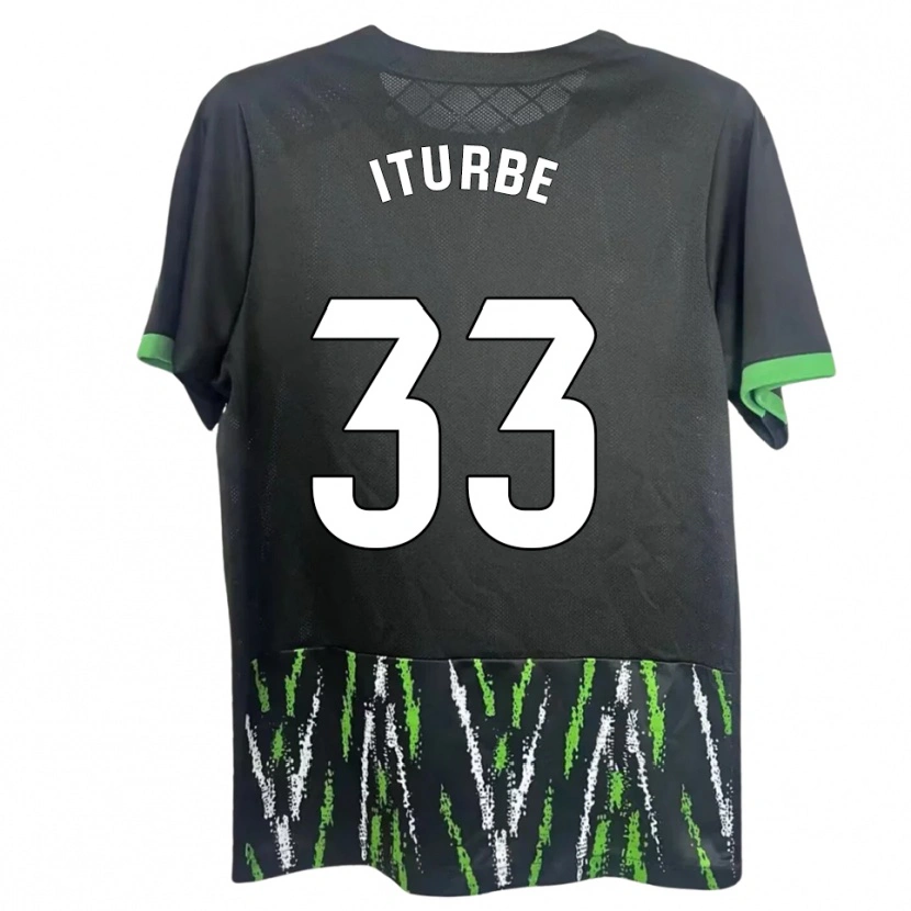 Danxen Män Alejandro Iturbe #33 Svart Grön Bortatröja Matchtröjor 2025/26 Tröjor T-Tröja