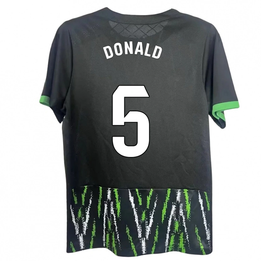 Danxen Män John Donald #5 Svart Grön Bortatröja Matchtröjor 2025/26 Tröjor T-Tröja