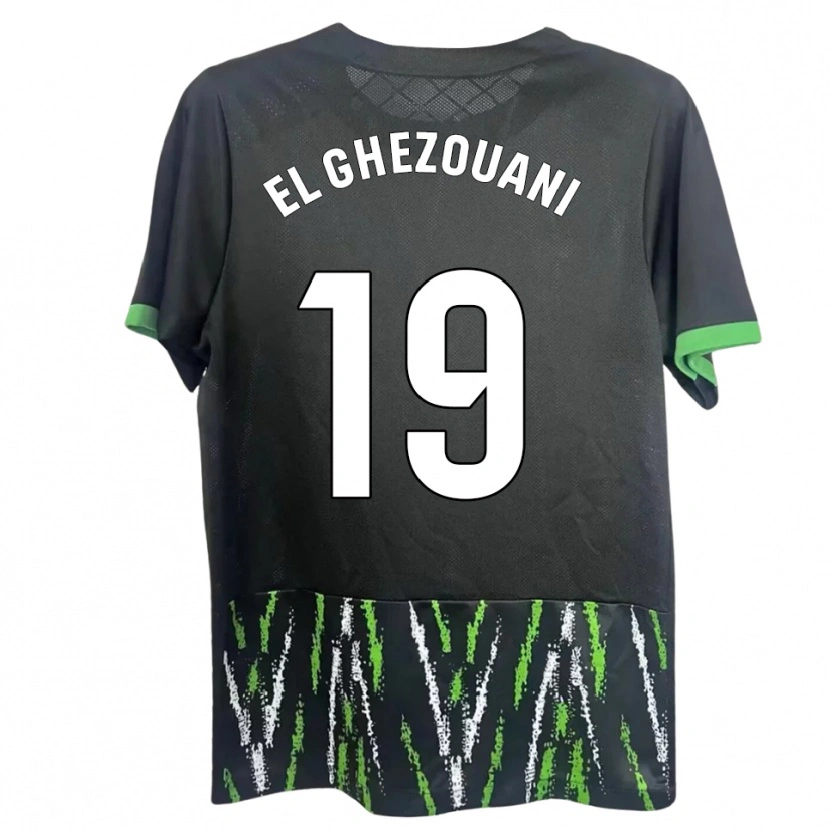 Danxen Män Mourad El Ghezouani #19 Svart Grön Bortatröja Matchtröjor 2025/26 Tröjor T-Tröja