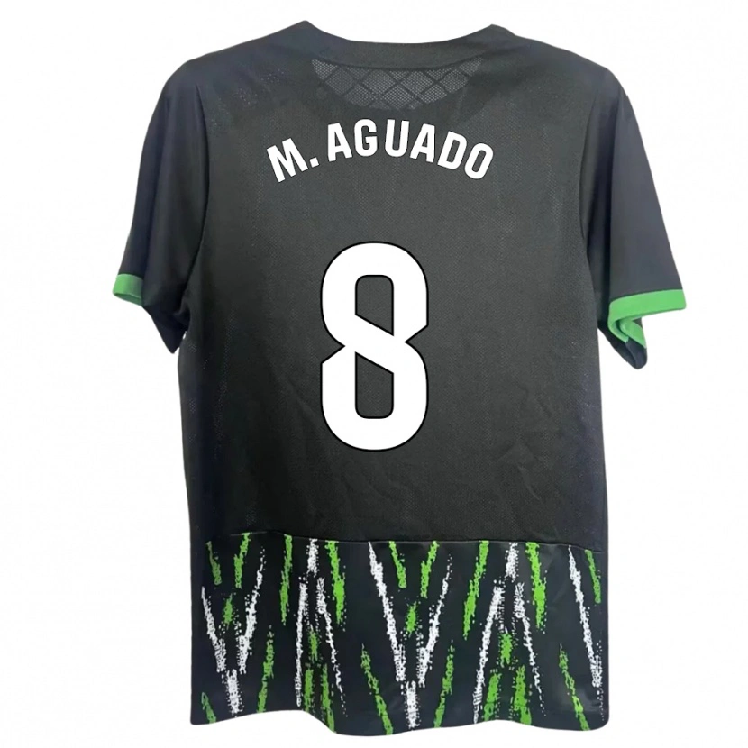 Danxen Män Marc Aguado #8 Svart Grön Bortatröja Matchtröjor 2025/26 Tröjor T-Tröja