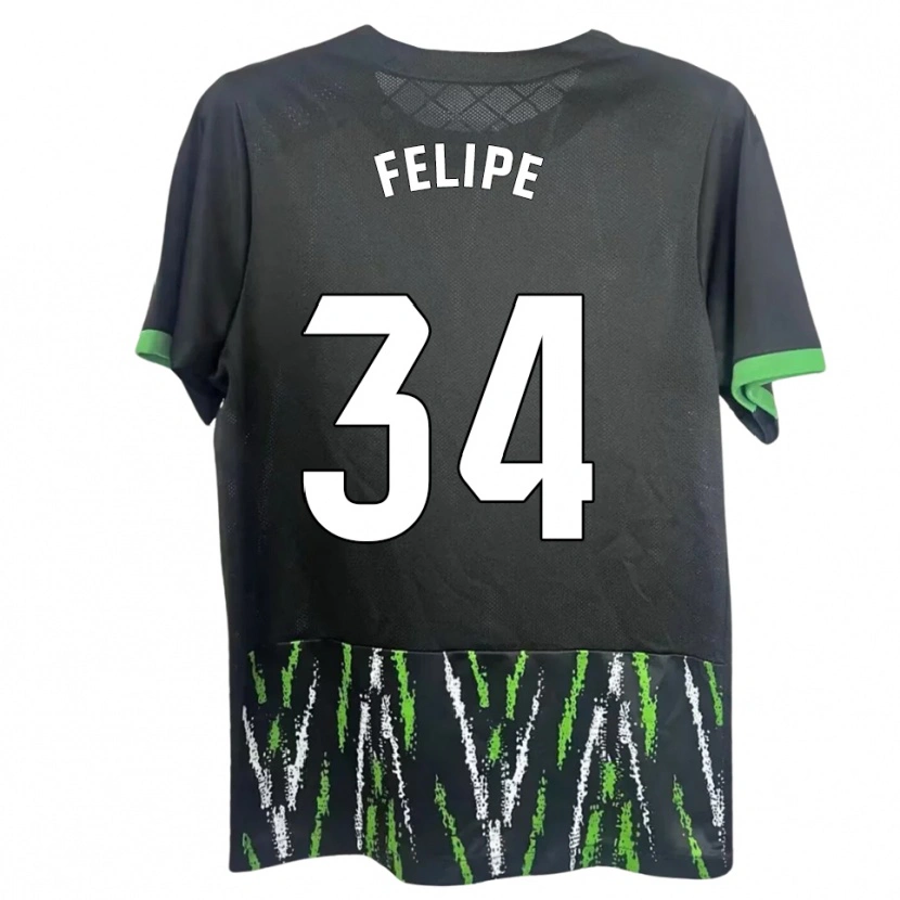 Danxen Män Pablo Felipe #34 Svart Grön Bortatröja Matchtröjor 2025/26 Tröjor T-Tröja