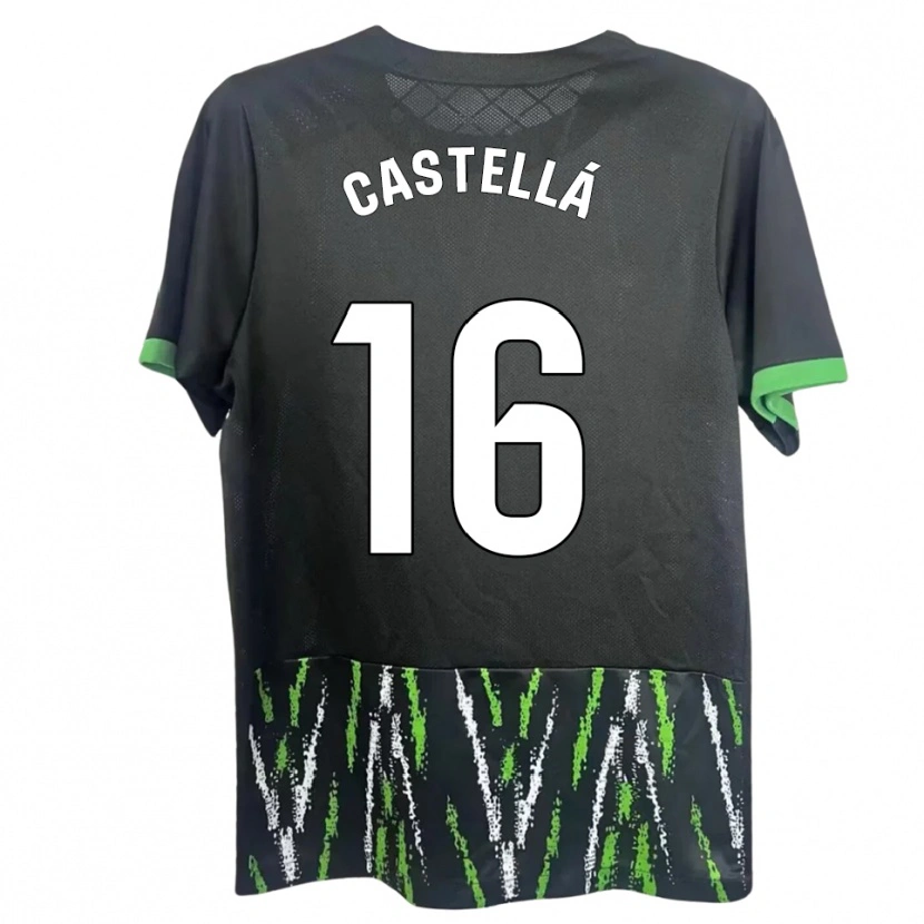 Danxen Män Didac Castellá #16 Svart Grön Bortatröja Matchtröjor 2025/26 Tröjor T-Tröja