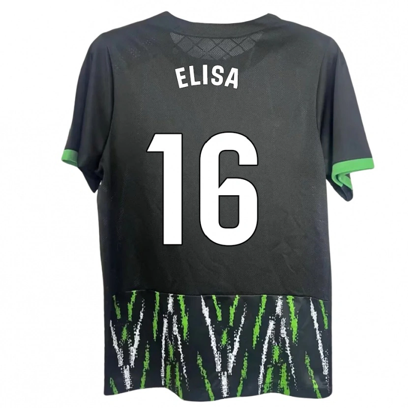 Danxen Män Elisa Tomé #16 Svart Grön Bortatröja Matchtröjor 2025/26 Tröjor T-Tröja
