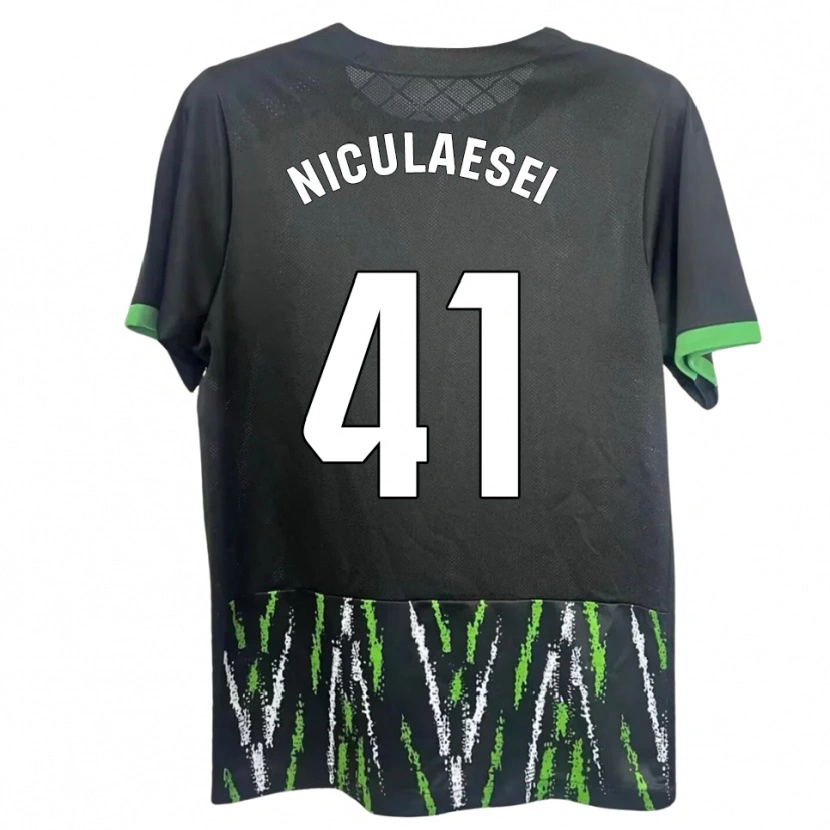 Danxen Män Albert Niculăesei #41 Svart Grön Bortatröja Matchtröjor 2025/26 Tröjor T-Tröja