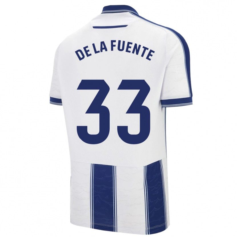 Danxen Män Alba De La Fuente #33 Marinblå Vit Bortatröja Matchtröjor 2025/26 Tröjor T-Tröja