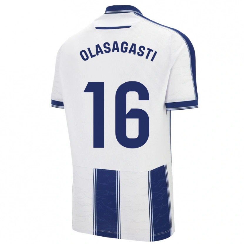 Danxen Män Jon Ander Olasagasti #16 Marinblå Vit Bortatröja Matchtröjor 2025/26 Tröjor T-Tröja