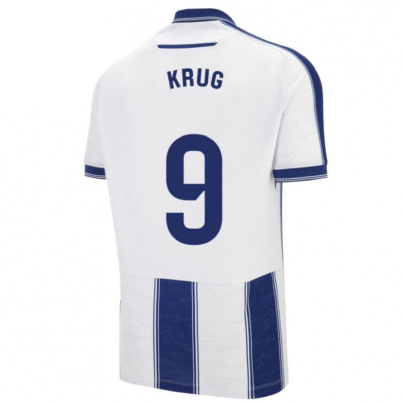 Danxen Män Frederick Krug #9 Marinblå Vit Bortatröja Matchtröjor 2025/26 Tröjor T-Tröja