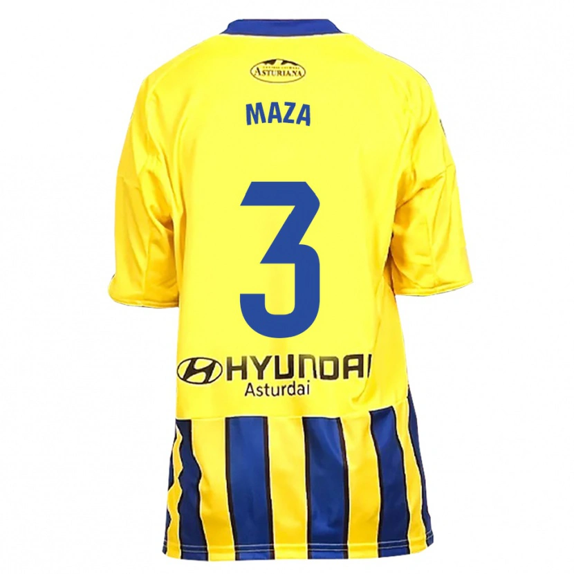 Danxen Män Óscar Maza #3 Gul Blå Bortatröja Matchtröjor 2025/26 Tröjor T-Tröja