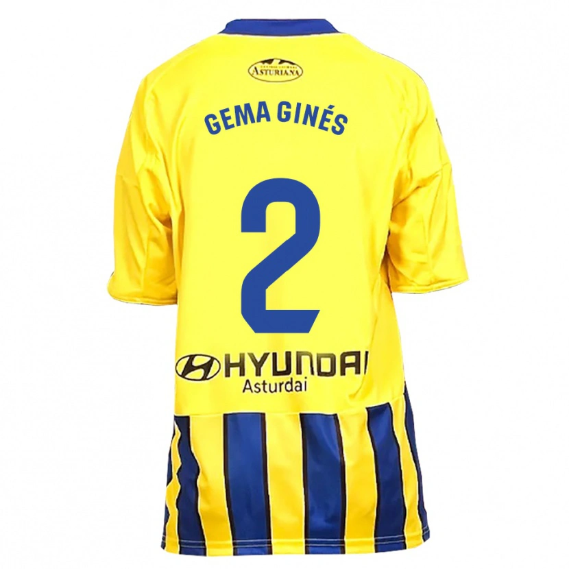 Danxen Män Gema Ginés #2 Gul Blå Bortatröja Matchtröjor 2025/26 Tröjor T-Tröja