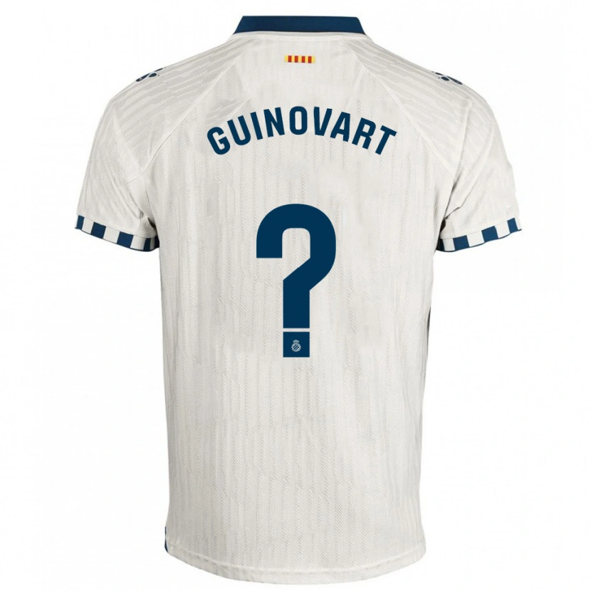 Danxen Män Martí Guinovart #0 Vit Blå Bortatröja Matchtröjor 2025/26 Tröjor T-Tröja
