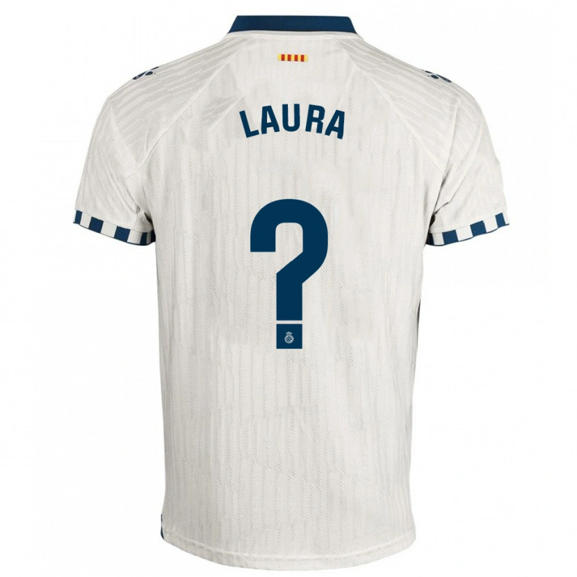 Danxen Män Laura Martínez González #0 Vit Blå Bortatröja Matchtröjor 2025/26 Tröjor T-Tröja